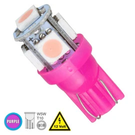GloboStar® 81055 Λάμπα Αυτοκινήτου T10 W5W LED 5 SMD 5050 2W 240lm 360° DC 12V IP20 Φούξια - Ροζ GloboStar® 81055 Λάμπα Αυτοκινήτου T10 W5W LED 5 SMD 5050 2W 240lm 360° DC 12V IP20 Φούξια - Ροζ