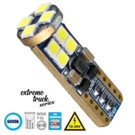 GloboStar® 81102 Λάμπα Αυτοκίνητου T10 W5W 3rd Generation Can-Bus Extreme Truck Series LED 12 SMD 3030 6W 900lm 360° DC 12-24V IP20 Ψυχρό Λευκό 6000K GloboStar® 81102 Λάμπα Αυτοκίνητου T10 W5W 3rd Generation Can-Bus Extreme Truck Series LED 12 SMD 3030 6W 900lm 360° DC 12-24V IP20 Ψυχρό Λευκό 6000K