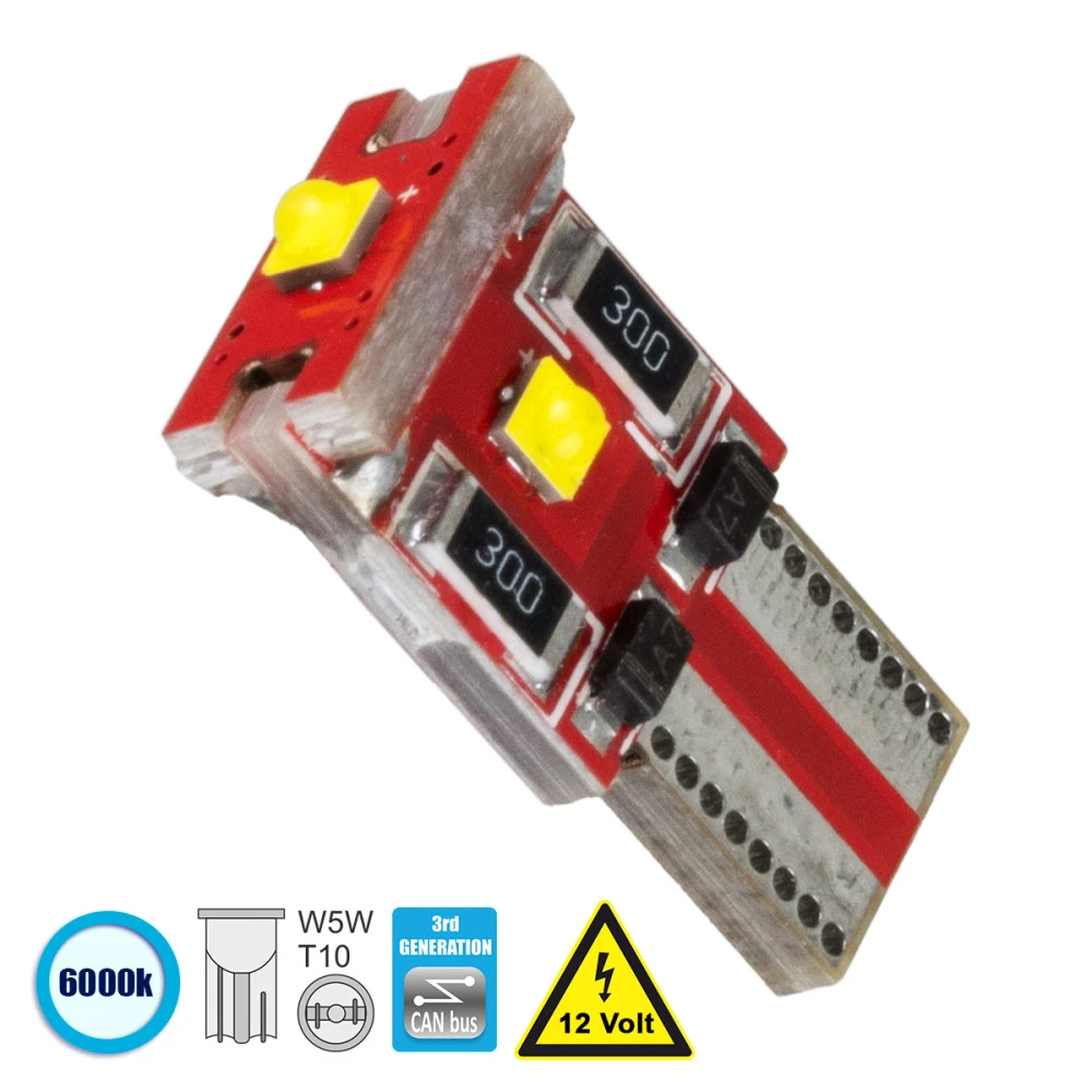 GloboStar® 81111 Λάμπα Αυτοκίνητου T10 W5W 3rd Generation Can-Bus Series LED 3 CREE XHP35 6W 846lm 360° DC 12V IP20 Ψυχρό Λευκό 6000K GloboStar® 81111 Λάμπα Αυτοκίνητου T10 W5W 3rd Generation Can-Bus Series LED 3 CREE XHP35 6W 846lm 360° DC 12V IP20 Ψυχρό Λευκό 6000K