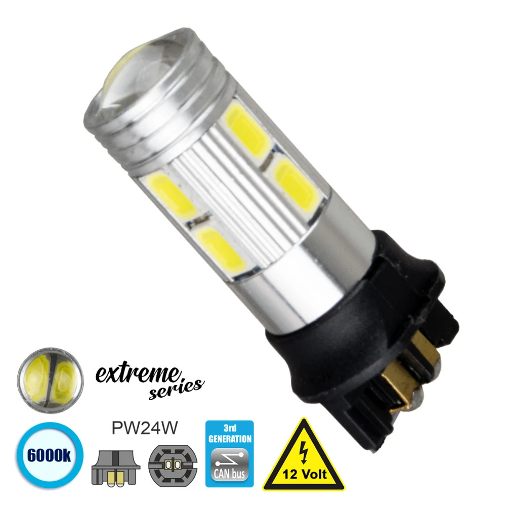 GloboStar® 81172 Λάμπα Αυτοκίνητου PW24W 3rd Gen CanBus Extreme Series LED 10 SMD 5630 5W 750lm 360° DC 12V IP20 6000K GloboStar® 81172 Λάμπα Αυτοκίνητου PW24W 3rd Gen CanBus Extreme Series LED 10 SMD 5630 5W 750lm 360° DC 12V IP20 6000K
