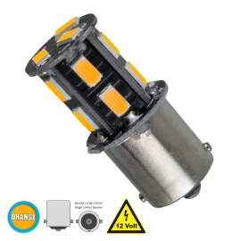 GloboStar® 81212 Λάμπα Αυτοκίνητου 1156 - BA15S - P21W LED 13 SMD 5630 3W 360lm 360° DC 12V IP20 Πορτοκαλί GloboStar® 81212 Λάμπα Αυτοκίνητου 1156 - BA15S - P21W LED 13 SMD 5630 3W 360lm 360° DC 12V IP20 Πορτοκαλί