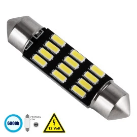 GloboStar® 81303 Λάμπα Αυτοκίνητου 39mm FESTOON - C5W LED 12 SMD 5630 6W 900lm 120° DC 12V IP20 Ψυχρό Λευκό 6000K GloboStar® 81303 Λάμπα Αυτοκίνητου 39mm FESTOON - C5W LED 12 SMD 5630 6W 900lm 120° DC 12V IP20 Ψυχρό Λευκό 6000K