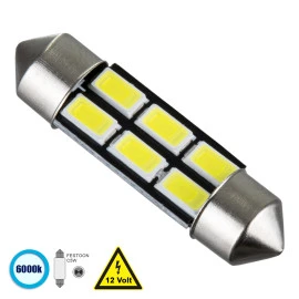 GloboStar® 81306 Λάμπα Αυτοκίνητου 36mm FESTOON - C5W LED 6 SMD 5630 3W 450lm 120° DC 12V IP20 Ψυχρό Λευκό 6000K GloboStar® 81306 Λάμπα Αυτοκίνητου 36mm FESTOON - C5W LED 6 SMD 5630 3W 450lm 120° DC 12V IP20 Ψυχρό Λευκό 6000K