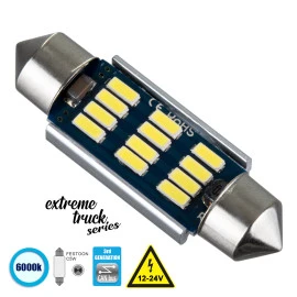 GloboStar® 81330 Λάμπα Αυτοκινήτου & Φορτηγού 39mm FESTOON - C5W 3rd Generation Can-Bus Extreme Truck Series LED 12 SMD 4014 3.6W 540lm 120° DC 12-24V IP20 Ψυχρό Λευκό 6000K GloboStar® 81330 Λάμπα Αυτοκινήτου & Φορτηγού 39mm FESTOON - C5W 3rd Generation Can-Bus Extreme Truck Series LED 12 SMD 4014 3.6W 540lm 120° DC 12-24V IP20 Ψυχρό Λευκό 6000K