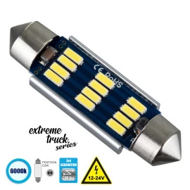 GloboStar® 81331 Λάμπα Αυτοκινήτου & Φορτηγού 42mm FESTOON - C5W 3rd Generation Can-Bus Extreme Truck Series LED 12 SMD 4014 3.6W 540lm 120° DC 12-24V IP20 Ψυχρό Λευκό 6000K GloboStar® 81331 Λάμπα Αυτοκινήτου & Φορτηγού 42mm FESTOON - C5W 3rd Generation Can-Bus Extreme Truck Series LED 12 SMD 4014 3.6W 540lm 120° DC 12-24V IP20 Ψυχρό Λευκό 6000K