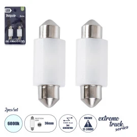 GloboStar® 81333-B Λάμπες Αυτοκινήτου LED 36mm FESTOON - C5W 2xSMD3030 3W 450lm 120° DC 12-24V IP20 Μ3.6 x Π12.5 x Υ1cm Ψυχρό Λευκό 6000K - Σετ 2 Τεμαχίων σε Blister GloboStar® 81333-B Λάμπες Αυτοκινήτου LED 36mm FESTOON - C5W 2xSMD3030 3W 450lm 120° DC 12-24V IP20 Μ3.6 x Π12.5 x Υ1cm Ψυχρό Λευκό 6000K - Σετ 2 Τεμαχίων σε Blister