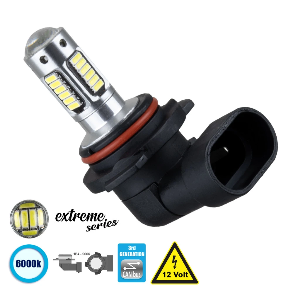 GloboStar® 81421 Λάμπα Αυτοκίνητου HB4 9006 3rd Generation Can-Bus Extreme Series LED 30 SMD 4014 6W 900lm 360° DC 12V IP20 Ψυχρό Λευκό 6000K GloboStar® 81421 Λάμπα Αυτοκίνητου HB4 9006 3rd Generation Can-Bus Extreme Series LED 30 SMD 4014 6W 900lm 360° DC 12V IP20 Ψυχρό Λευκό 6000K
