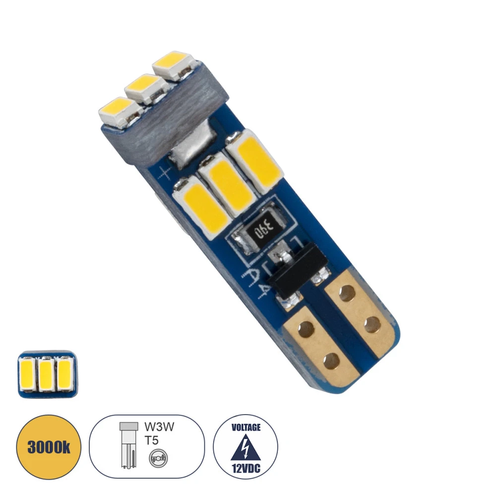 GloboStar® 81468 Λάμπα Αυτοκινήτου LED T5 9xSMD3014 0.25W 30lm 360° DC 12-16V IP20 Μ0.5 x Π0.4 x Υ1.8cm Θερμό Λευκό 3000K GloboStar® 81468 Λάμπα Αυτοκινήτου LED T5 9xSMD3014 0.25W 30lm 360° DC 12-16V IP20 Μ0.5 x Π0.4 x Υ1.8cm Θερμό Λευκό 3000K