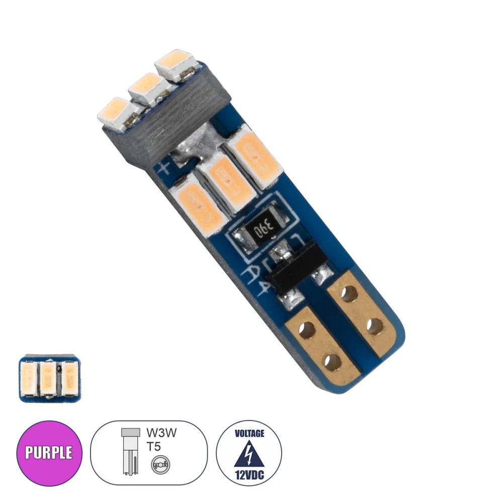 GloboStar® 81474 Λάμπα Αυτοκινήτου LED T5 9xSMD3014 0.25W 25lm 360° DC 12-16V IP20 Μ0.5 x Π0.4 x Υ1.8cm Φούξια GloboStar® 81474 Λάμπα Αυτοκινήτου LED T5 9xSMD3014 0.25W 25lm 360° DC 12-16V IP20 Μ0.5 x Π0.4 x Υ1.8cm Φούξια