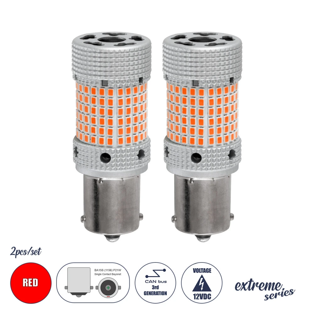 GloboStar® 81478-B Λάμπες Αυτοκινήτου LED 1156 - BA15S - P21W 3rd Generation Can-Bus Extreme Series 150xSMD2016 28W 2240lm 360° DC 12-16V IP20 Φ2.1 x Υ5.5cm Κόκκινο - Σετ 2 Τεμαχίων σε Box GloboStar® 81478-B Λάμπες Αυτοκινήτου LED 1156 - BA15S - P21W 3rd Generation Can-Bus Extreme Series 150xSMD2016 28W 2240lm 360° DC 12-16V IP20 Φ2.1 x Υ5.5cm Κόκκινο - Σετ 2 Τεμαχίων σε Box