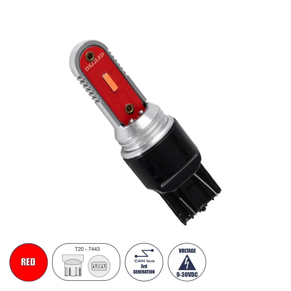 GloboStar® 81500 Λάμπα Αυτοκίνητου T20 - 7443 - W21/5W 3rd Generation Can-Bus Extreme Series LED 2 DUO DXZ 15W 1200lm 240° DC 9-30V IP20 Κόκκινο GloboStar® 81500 Λάμπα Αυτοκίνητου T20 - 7443 - W21/5W 3rd Generation Can-Bus Extreme Series LED 2 DUO DXZ 15W 1200lm 240° DC 9-30V IP20 Κόκκινο