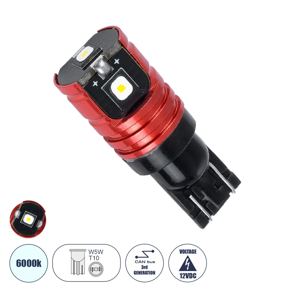 GloboStar® T10 81509 Λάμπα Αυτοκίνητου W5W 3838 3SMD CANBUS 3W 300LM DC12V IP20 Ψυχρό Λευκό 6000K GloboStar® T10 81509 Λάμπα Αυτοκίνητου W5W 3838 3SMD CANBUS 3W 300LM DC12V IP20 Ψυχρό Λευκό 6000K