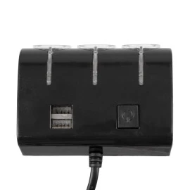 GloboStar® 81806 Πολύπριζο - Φορτιστής Αυτοκινήτου 2 x USB 3.1A & 3 x Θύρες Αναπτήρα Αυτοκινήτου DC 12-24V Max 60W Μαύρο GloboStar® 81806 Πολύπριζο - Φορτιστής Αυτοκινήτου 2 x USB 3.1A & 3 x Θύρες Αναπτήρα Αυτοκινήτου DC 12-24V Max 60W Μαύρο