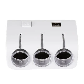GloboStar® 81807 Πολύπριζο - Φορτιστής Αυτοκινήτου 2 x USB 3.1A & 3 x Θύρες Αναπτήρα Αυτοκινήτου DC 12-24V Max 60W Μαύρο Λευκό GloboStar® 81807 Πολύπριζο - Φορτιστής Αυτοκινήτου 2 x USB 3.1A & 3 x Θύρες Αναπτήρα Αυτοκινήτου DC 12-24V Max 60W Μαύρο Λευκό