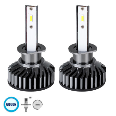 GloboStar® 82020 H1 F2 Line KIT Βασικού Φωτισμού Αυτοκινήτου 3rd Generation Can-Bus Series LED CREE CXB COB 30/60W 7000lm DC 12V Αδιάβροχο IP65 Ψυχρό Λευκό 6000K