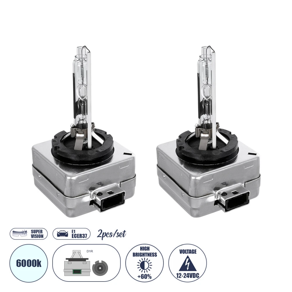 GloboStar® D1S/D1R 84031 Λάμπες Αυτοκινήτου HID Xenon Super Vision High Brightness +60% E1 ECER37 360° DC 12-24V IP20  Μ4 x  Π5 x Υ8cm 6000K- Σετ 2 Τεμαχίων GloboStar® D1S/D1R 84031 Λάμπες Αυτοκινήτου HID Xenon Super Vision High Brightness +60% E1 ECER37 360° DC 12-24V IP20  Μ4 x  Π5 x Υ8cm 6000K- Σετ 2 Τεμαχίων