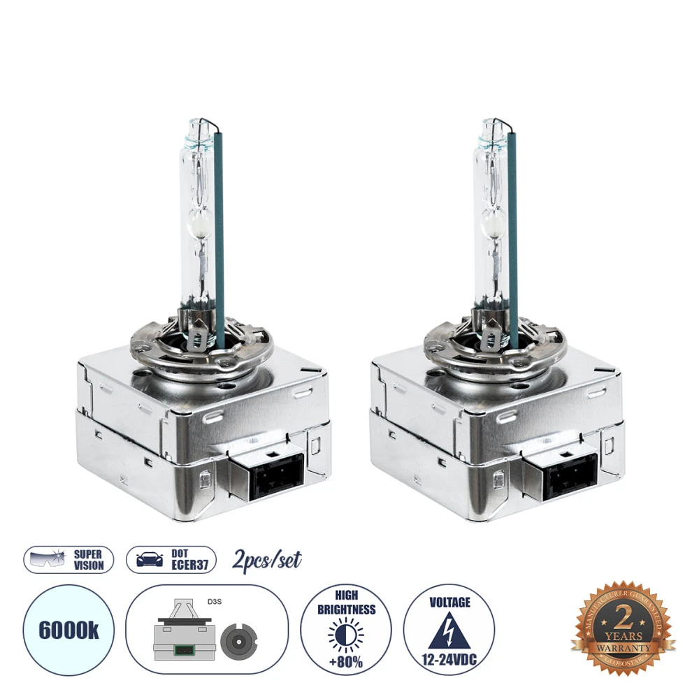 GloboStar® 84044 Λάμπες Αυτοκινήτου HID Xenon D3S Super Vision High Brightness +80% Can-Bus DOT ECER37 360° DC 12-24V IP20 Μ4 x Π5 x Υ8cm Ψυχρό Λευκό 6000K - Σετ 2 Τεμαχίων GloboStar® 84044 Λάμπες Αυτοκινήτου HID Xenon D3S Super Vision High Brightness +80% Can-Bus DOT ECER37 360° DC 12-24V IP20 Μ4 x Π5 x Υ8cm Ψυχρό Λευκό 6000K - Σετ 2 Τεμαχίων