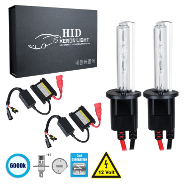 GloboStar H1 CB Line KIT Βασικού Φωτισμού Αυτοκινήτου & Μοτοσυκλέτας 2nd Gen CanBus Series XENON 70W 6400lm DC 9-16V Αδιάβροχο IP65 Ψυχρό Λευκό 6000K