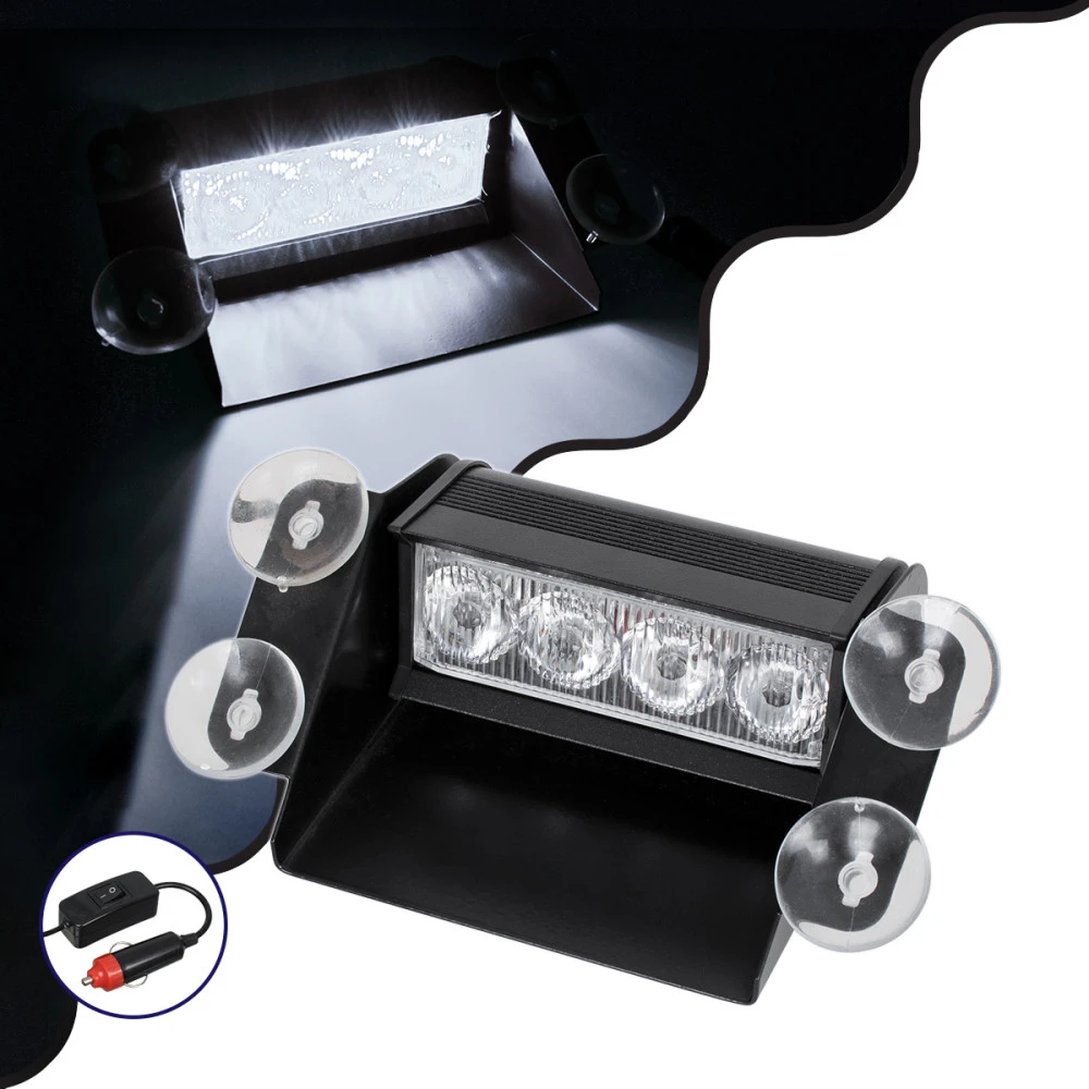 GloboStar® 85104 PRO Series Μπάρα Σήμανσης με Βεντούζες Στήριξης για Παρμπρίζ Οχήματος Ασθενοφόρου με 9 Προγραμμάτων Φωτισμού STROBE LED SMD 4W DC 10-30V IP20 Ψυχρό Λευκό 6000K GloboStar® 85104 PRO Series Μπάρα Σήμανσης με Βεντούζες Στήριξης για Παρμπρίζ Οχήματος Ασθενοφόρου με 9 Προγραμμάτων Φωτισμού STROBE LED SMD 4W DC 10-30V IP20 Ψυχρό Λευκό 6000K