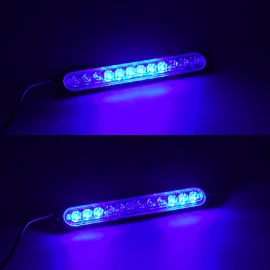 GloboStar® 85268 PRO Series Μπάρα Σήμανσης Οχήματος Αστυνομίας με 10 Προγραμμάτων Φωτισμού STROBE LED SMD 3030 15W DC 12-24V Αδιάβροχη IP65 Μπλε