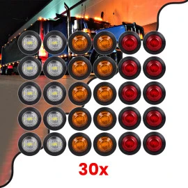 GloboStar® 85306 Πακέτο 30 τεμάχια φώτα όγκου για φορτηγά BULLET PIN LED SMD 5730 1W / Τεμ. 100lm DC 24V αδιάβροχα IP65 10x κόκκινα - 10x πορτοκαλί - 10x ψυχρό λευκό 6000K GloboStar® 85306 Πακέτο 30 τεμάχια φώτα όγκου για φορτηγά BULLET PIN LED SMD 5730 1W / Τεμ. 100lm DC 24V αδιάβροχα IP65 10x κόκκινα - 10x πορτοκαλί - 10x ψυχρό λευκό 6000K