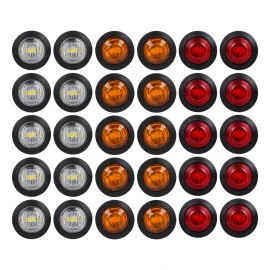 GloboStar® 85306 Πακέτο 30 τεμάχια φώτα όγκου για φορτηγά BULLET PIN LED SMD 5730 1W / Τεμ. 100lm DC 24V αδιάβροχα IP65 10x κόκκινα - 10x πορτοκαλί - 10x ψυχρό λευκό 6000K GloboStar® 85306 Πακέτο 30 τεμάχια φώτα όγκου για φορτηγά BULLET PIN LED SMD 5730 1W / Τεμ. 100lm DC 24V αδιάβροχα IP65 10x κόκκινα - 10x πορτοκαλί - 10x ψυχρό λευκό 6000K