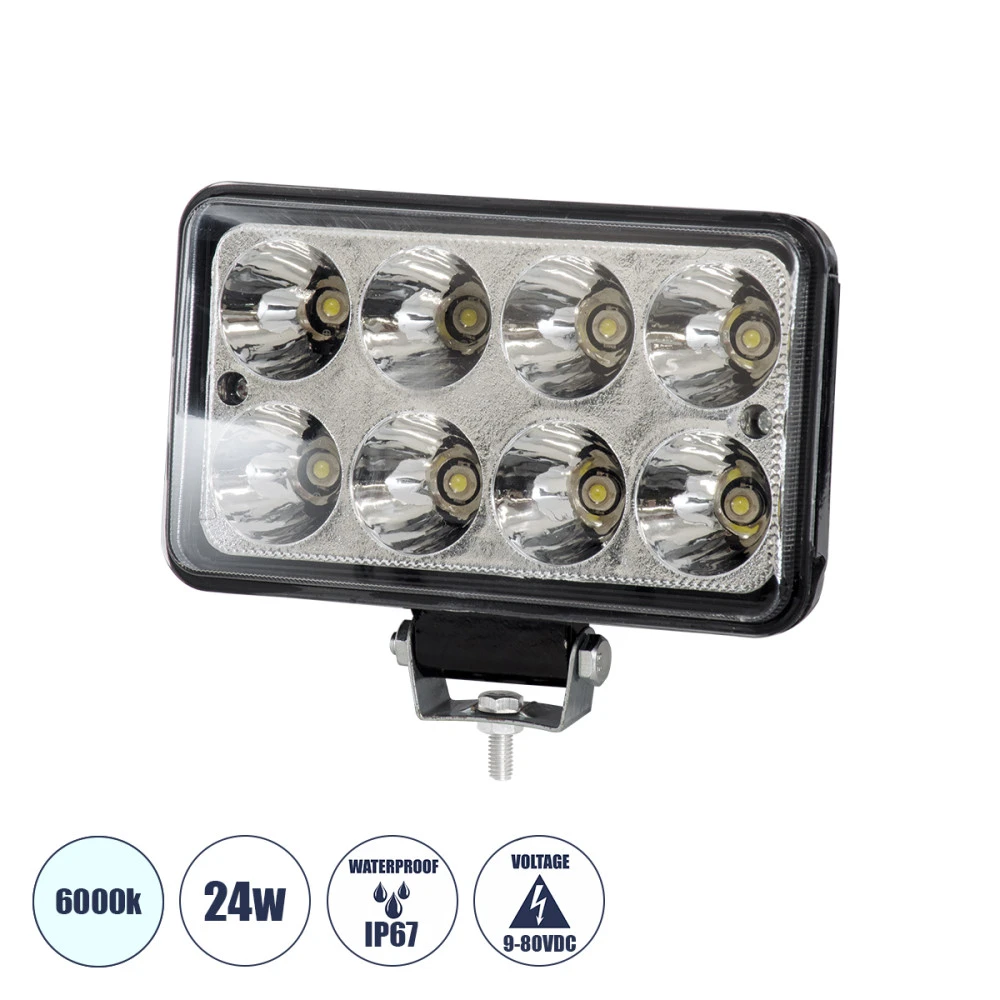 GloboStar® 85419 - Φώτα εργασίας για οχήματα και περονοφόρα - κλάρκ LED 24W DC 9-80V αδιάβροχο IP67 ψυχρό λευκό 6000K GloboStar® 85419 - Φώτα εργασίας για οχήματα και περονοφόρα - κλάρκ LED 24W DC 9-80V αδιάβροχο IP67 ψυχρό λευκό 6000K