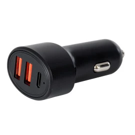 GloboStar® 85436 φορτιστής αναπτήρα αυτοκινήτου γρήγορης φόρτισης PD 36W 6A με 2 θύρες USB και 1 θύρα Type-C μαύρο GloboStar® 85436 φορτιστής αναπτήρα αυτοκινήτου γρήγορης φόρτισης PD 36W 6A με 2 θύρες USB και 1 θύρα Type-C μαύρο