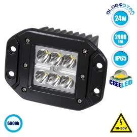 GloboStar® 85441 PRO Series Χωνευτός προβολέας εργασίας - Working Light για αυτοκίνητα & φορτηγά LED CREE XBD 24W 2400lm DC 10-30V αδιάβροχο IP65 ψυχρό λευκό 6000K GloboStar® 85441 PRO Series Χωνευτός προβολέας εργασίας - Working Light για αυτοκίνητα & φορτηγά LED CREE XBD 24W 2400lm DC 10-30V αδιάβροχο IP65 ψυχρό λευκό 6000K
