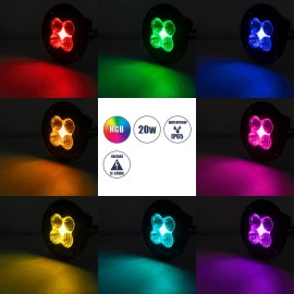 GloboStar® 85444 PRO Series Χωνευτός προβολέας εργασίας - φώτα ημέρας - Working Light - DRL για αυτοκίνητα & φορτηγά LED CREE XBD 20W 2000lm DC 10-30V αδιάβροχο IP65 ψυχρό λευκό 6000K & RGB GloboStar® 85444 PRO Series Χωνευτός προβολέας εργασίας - φώτα ημέρας - Working Light - DRL για αυτοκίνητα & φορτηγά LED CREE XBD 20W 2000lm DC 10-30V αδιάβροχο IP65 ψυχρό λευκό 6000K & RGB