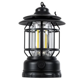 GloboStar® 85692 αυτόνομο επαναφορτιζόμενο φανάρι Camping LED 5W USB 2.0 με επαναφορτιζόμενη μπαταρία Dimmable - μαύρο με διάφανο γυαλί - θερμό λευκό 3000K  GloboStar® 85692 αυτόνομο επαναφορτιζόμενο φανάρι Camping LED 5W USB 2.0 με επαναφορτιζόμενη μπαταρία Dimmable - μαύρο με διάφανο γυαλί - θερμό λευκό 3000K