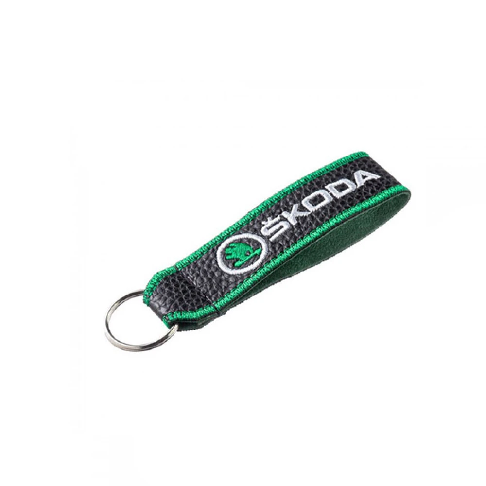 Μπρελόκ κλειδιών τεχνόδερμα κεντητό δύο όψεων Skoda Μπρελόκ κλειδιών τεχνόδερμα κεντητό δύο όψεων Skoda