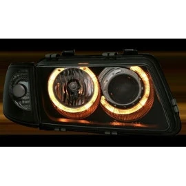 Φανάρια εμπρός angel eyes για Audi A3 (1996-2000) -μαύρα , χωρίς λάμπες (Η7) - σετ 2τμχ. Φανάρια εμπρός angel eyes για Audi A3 (1996-2000) -μαύρα , χωρίς λάμπες (Η7) - σετ 2τμχ.