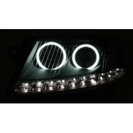 Φανάρια εμπρός angel eyes led Dayline για Audi A6 (2004-2008) - μαύρα , με λάμπες (Η1) - σετ 2τμχ. Φανάρια εμπρός angel eyes led Dayline για Audi A6 (2004-2008) - μαύρα , με λάμπες (Η1) - σετ 2τμχ.