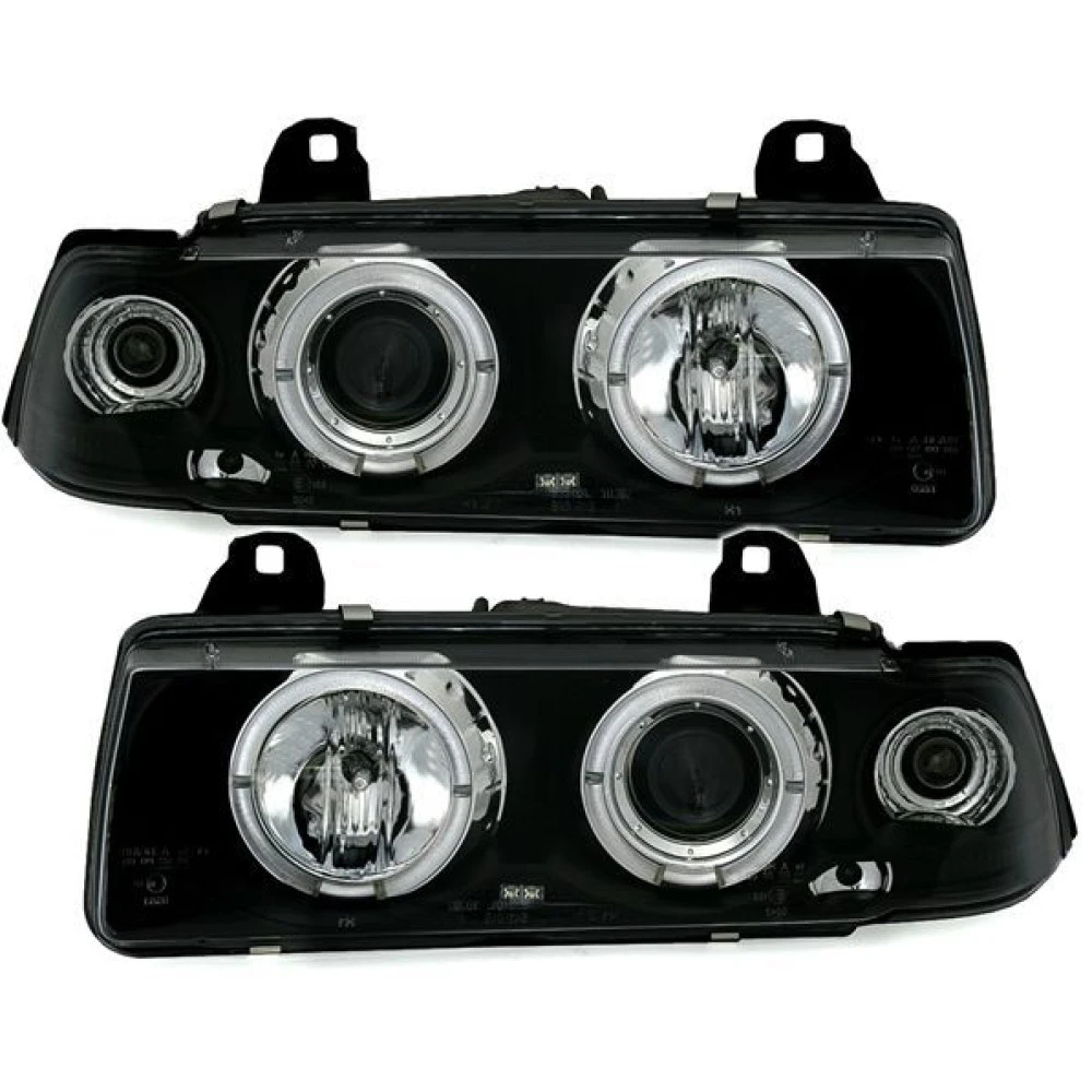 Φανάρια εμπρός angel eyes για BMW E36 (1991-1999) 4d sedan - black , με λάμπες (Η1) - σετ 2τμχ. Φανάρια εμπρός angel eyes για BMW E36 (1991-1999) 4d sedan - black , με λάμπες (Η1) - σετ 2τμχ.
