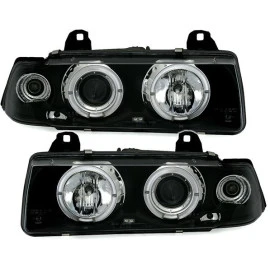 Φανάρια εμπρός angel eyes για BMW E36 (1991-1999) 4d sedan - black , με λάμπες (Η1) - σετ 2τμχ. Φανάρια εμπρός angel eyes για BMW E36 (1991-1999) 4d sedan - black , με λάμπες (Η1) - σετ 2τμχ.